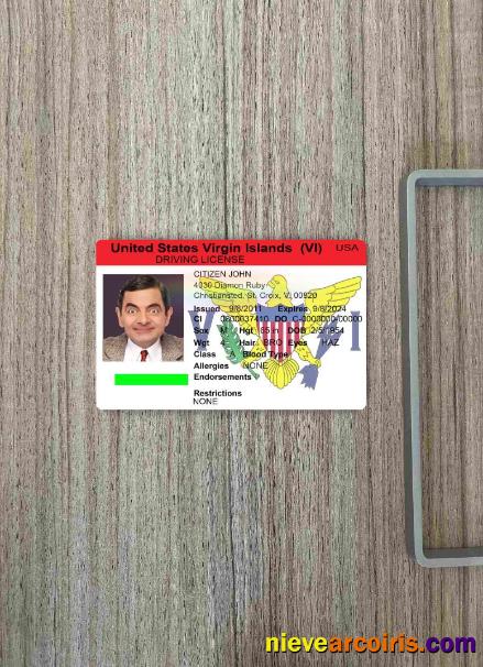 USA Virgin Islands driving license photolook